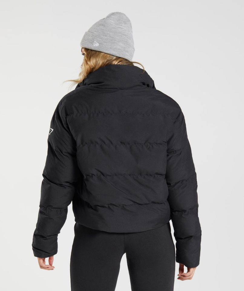 Women's Gymshark Puffer Jackets Black | CA A58016